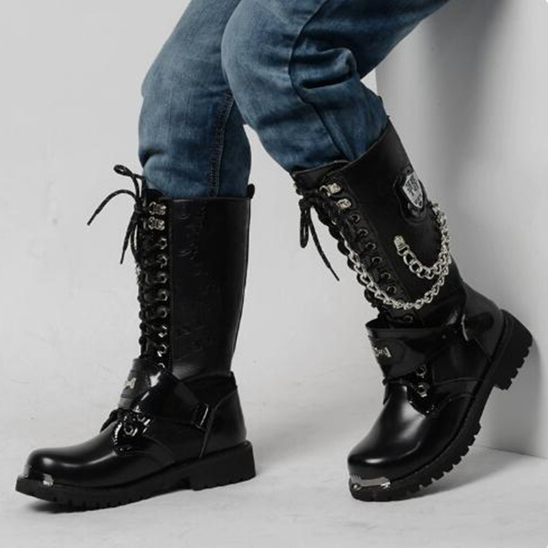 Luxury Men Motorcycle Boots Mi - Motorcycle Chain review and price